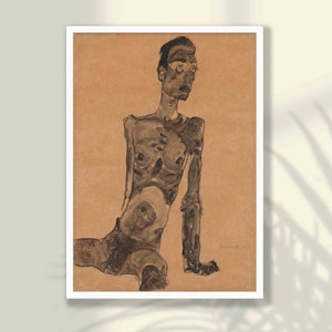 Egon Schiele Print | Expressionist Art, Schiele Poster, Schiele Wall Art, Housewarming Gift, Museum Exhibition Poster, Living Room Decor