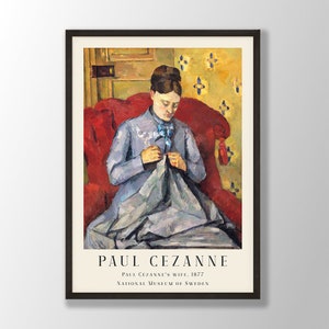 Paul Cezanne Art Print - Paul Cézanne&#39;s wife, Paul Cezanne Poster, Paul Cezanne Wall Art, Paul Cezanne Exhibition Print, Museum Prints