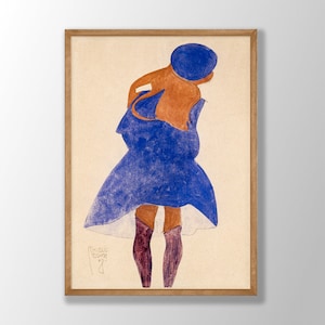 Egon Schiele Print | Standing Girl, Back View 1908, Schiele Poster, Schiele Wall Art, Housewarming Gift Idea, Museum Exhibition Poster