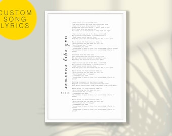 Custom Song Lyrics Print - Wedding Song Print, Song Lyrics Wall Art, Wedding Song Lyric Gift, First Dance Lyric gift, Anniversary gift