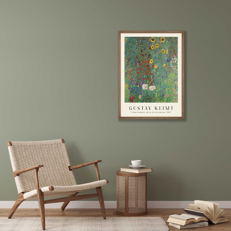 Gustav Klimt Art Print - Farm Garden with Sunflowers, Art Nouveau Decor image 7
