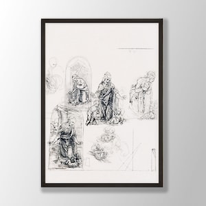 Leonardo Da Vinci Art Print - Compositional Sketches, Leonardo Da Vinci Prints, Da Vinci Wall Art, Da Vinci Poster, Modern Home Art