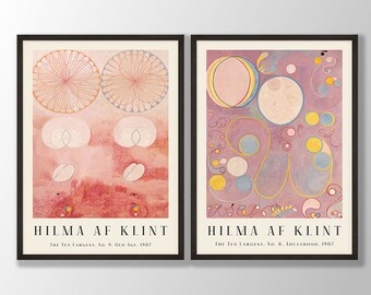 Conjunto de impresiones de Hilma AF Klint: Arte mural abstracto moderno, carteles de exposiciones
