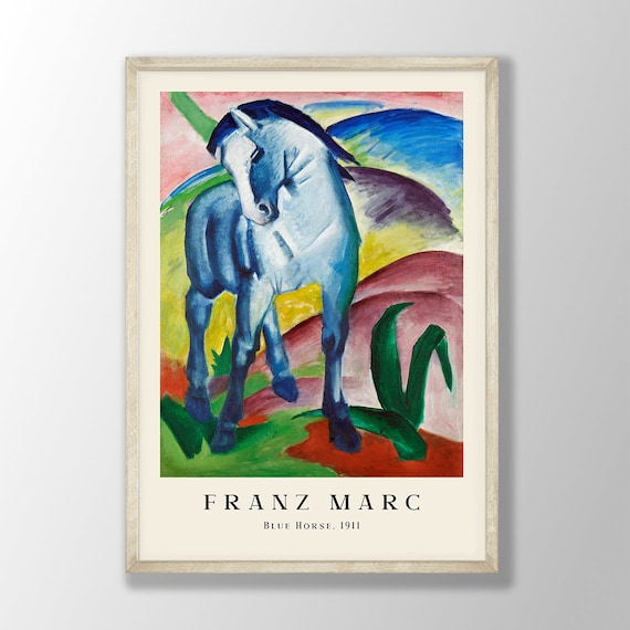 フランツ・マルクの青い馬のアートプリント：抽象表現主義の壁装飾