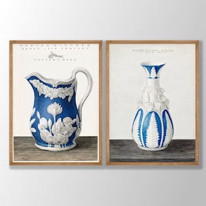 Chinoiserie Ingwerglas Art Prints 2er Set - Vintage Französische Kunst, Galerie Wandkunst, Chinoiserie Druck, Chinoiserie Wandkunst, Asiatische Kunst