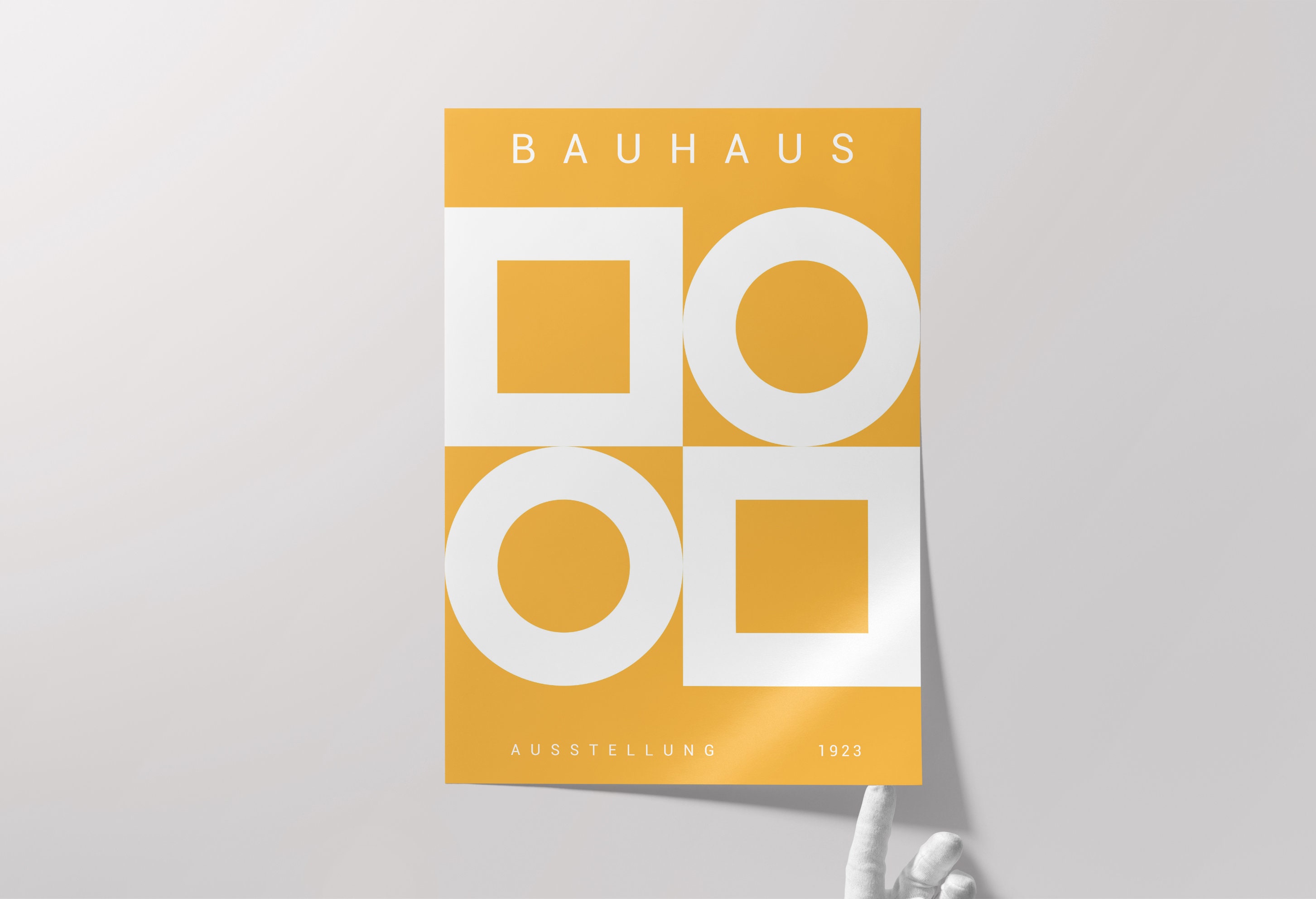 Yellow Bauhaus Art Print - Mid Century Modern Wall Decor, Bauhaus ...