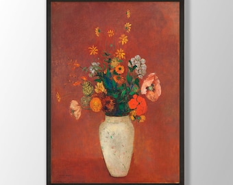 Odilon Redon Flower Print: Bouquet in Chinese Vase, Museum Art