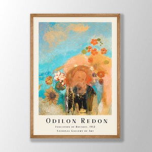 Odilon Redon Art Print: Evocation of Roussel, Flower Painting