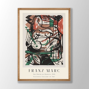 Franz Marc Art Print - The Birth of Horses 1913, Franz Marc Poster, Abstract Wall Decor, Franz Marc Print, Exhibition Poster, Museum Poster