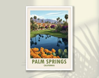 Palm Springs Travel Poster - California Wall Art, Framed Print & Canvas