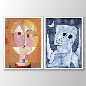 Paul Klee Art Prints Set of 2 No2 - Paul Klee Poster, Paul Klee Wall Art, Gallery Wall Art, Klee Exhibition Prints, Abstract Wall Art