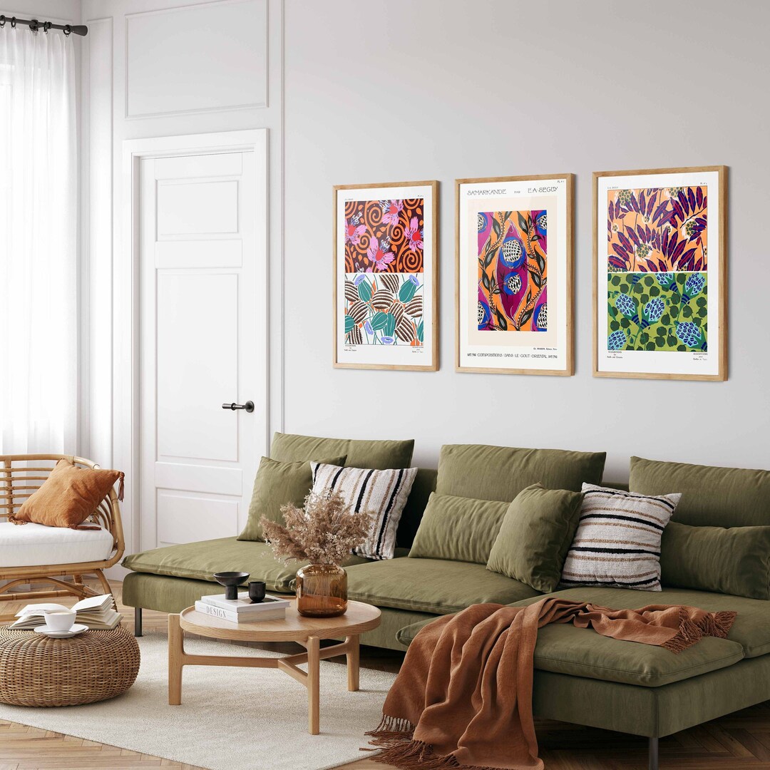 Floral Art Prints Set of 3: Botanical Kitchen Wall Decor - Etsy