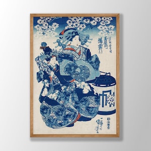 Utagawa Kuniyoshi Exhibition Poster - Tamaya uchi Usugumo, Utagawa Kuniyoshi Print, Japanese Wall Art, Japanese Art Print, Modern Home Decor