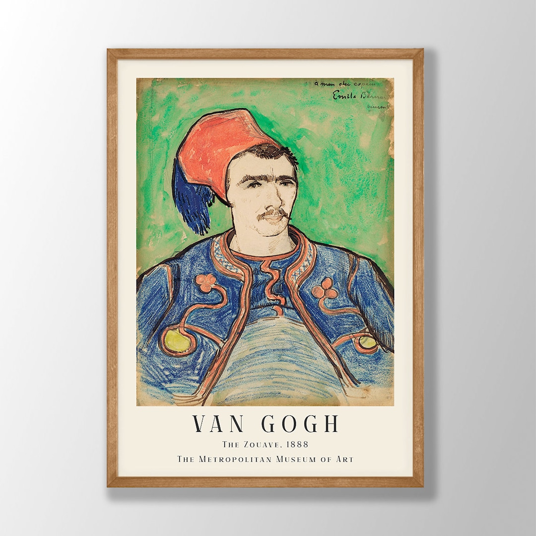 Van Gogh Print the Zouave Print, Van Gogh Poster, Museum Exhibition