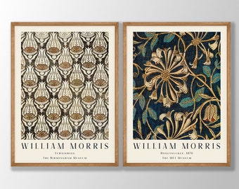 William Morris Prints Set of 2 No:11- William Morris Poster, William Morris Exhibition Poster, Abstract Art Print, Kitchen Print,Art Nouveau