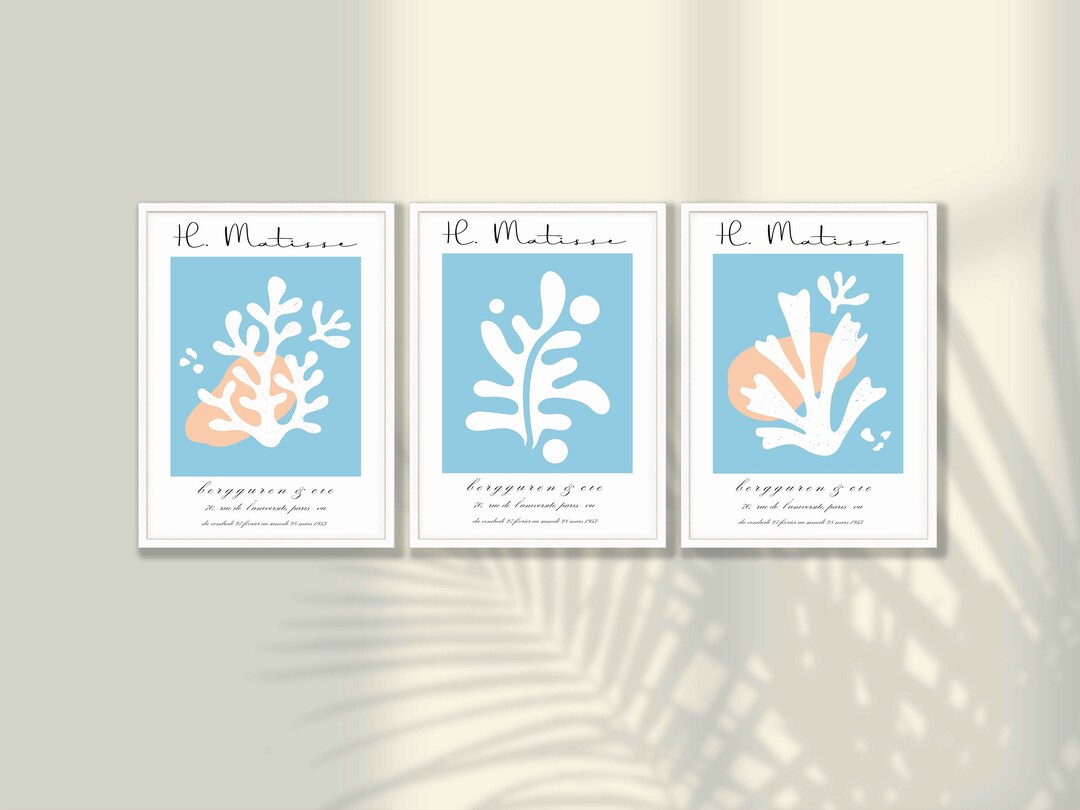 Blue Henri Matisse Prints Set of 3 - Matisse Poster, Matisse Wall Art ...