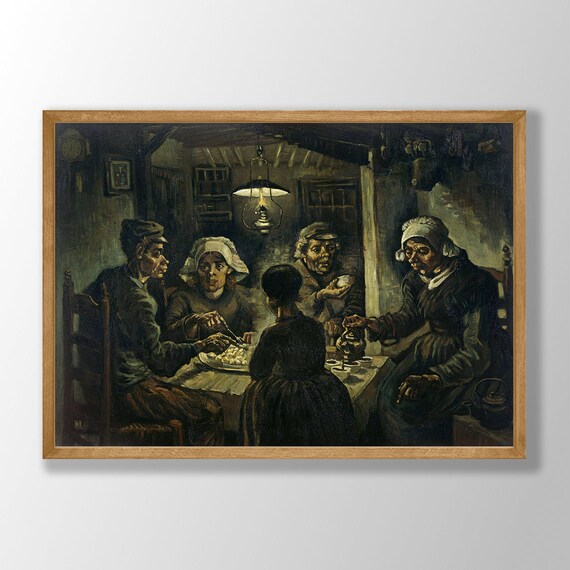 ゴッホ「ジャガイモを食べる人々」の版画：美術館展示ポスター、モダン