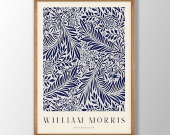 William Morris Art Print | William Morris Poster, William Morris Exhibition, Art Nouveau Print, Blue Floral Wall Art, Kitchen Art Print