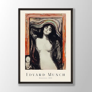 Edvard Munch Art Print - Madonna 1895, Edvard Munch Poster, Edvard Munch Wall Art, Munch Exhibition Print, Museum Prints, Modern Home Decor