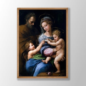 Raphael Art Print - Madonna of the Rose 1517, Raphael Prints, Raphael Wall Art, Art Nouveau, Art Reproduction Print, Raphael Exhibition