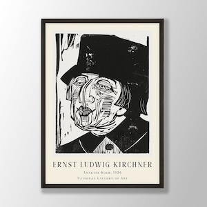 Ernst Ludwig Kirchner Art Print - Annette Kolb 1926, Black White Wall Art, Ludwig Kirchner Poster, Kirchner Wall Art, Kirchner Exhibition