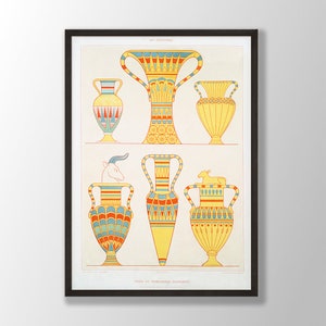 Egyptian Art Print by Émile Prisse d&#39;Avennes | Egyptian Wall Art, Egyptian Decor, Ancient Egypt Poster, Mythology Print, Egyptology Gift