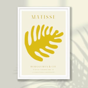 Yellow Matisse Flower Art Print NO2 - Matisse Poster, Floral Wall Art, Matisse Wall Art, Matisse Exhibition,Mustard Yellow Decor,Kitchen Art