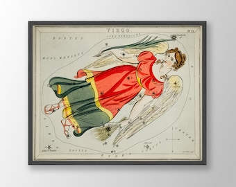 Virgo Zodiac Art Print: Tarot Inspired Astrology Poster