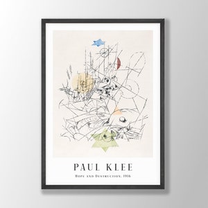 Paul Klee Print - Hope and Destruction 1916, Abstract Decor, Paul Klee Poster, Paul Klee Wall Art, Klee Exhibition Print, Modern Home Decor