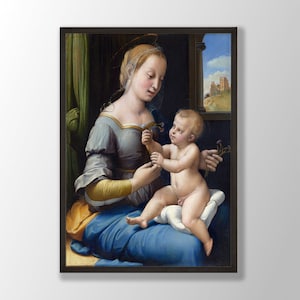 Raphael Art Print - The Madonna of the Pinks 1507, Raphael Prints, Raphael Wall Art, Renaissance Wall Art, Art Reproduction Print