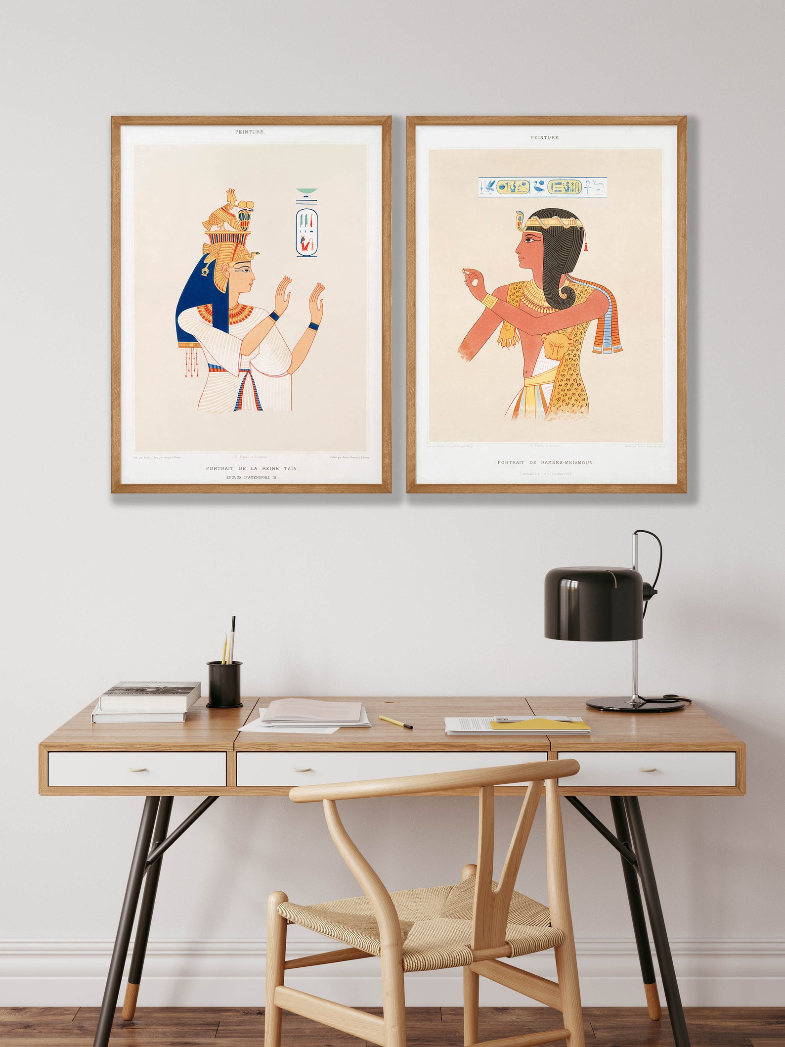 Egyptian Art Prints Set of 2 Egyptian Goddess Queen Nebto Etsy
