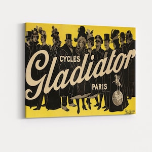 Vintage Bicycle Poster No8 - Cycles Gladiator Paris, Bicycle Wall Decor, Retro Bike Poster, Vintage Art Nouveau Poster,Vintage Advertisement