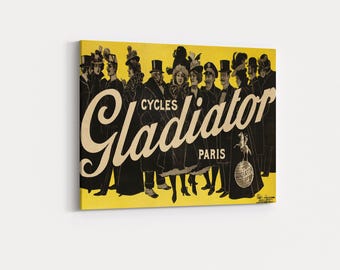 Cycles Gladiator Paris: Vintage Bicycle Art Nouveau Poster
