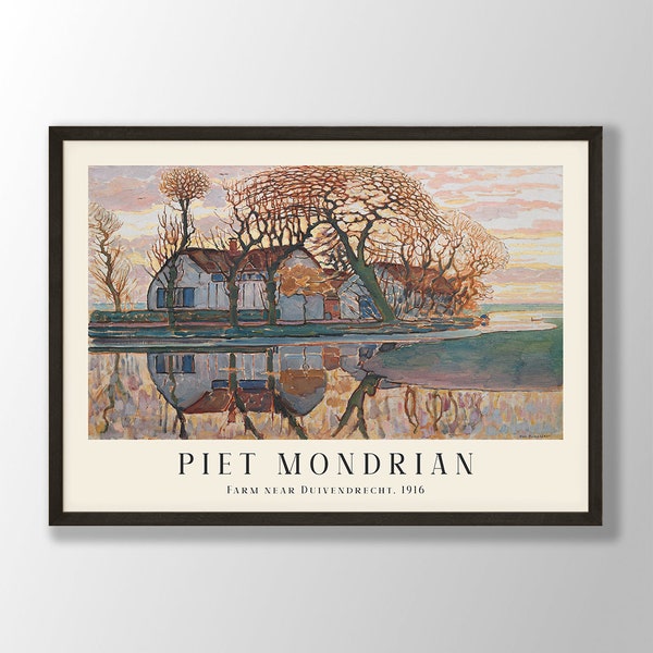 Piet Mondrian Art Print - Farmhouse Wall Art, Piet Mondrian Poster, Piet Mondrian Wall Art, Mondrian Exhibition Prints, Landscape Prints