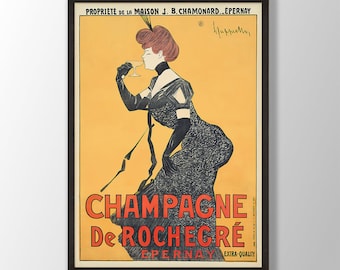 Champagne De Rochegre Poster by Cappiello - Vintage Art Nouveau Print