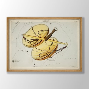 Impression d'art du zodiaque Balance | Gravures astrologiques, affiche du zodiaque Balance, art inspiré du tarot, art mural balance, cadeau astrologie, cadeau zodiaque, cadeau balance