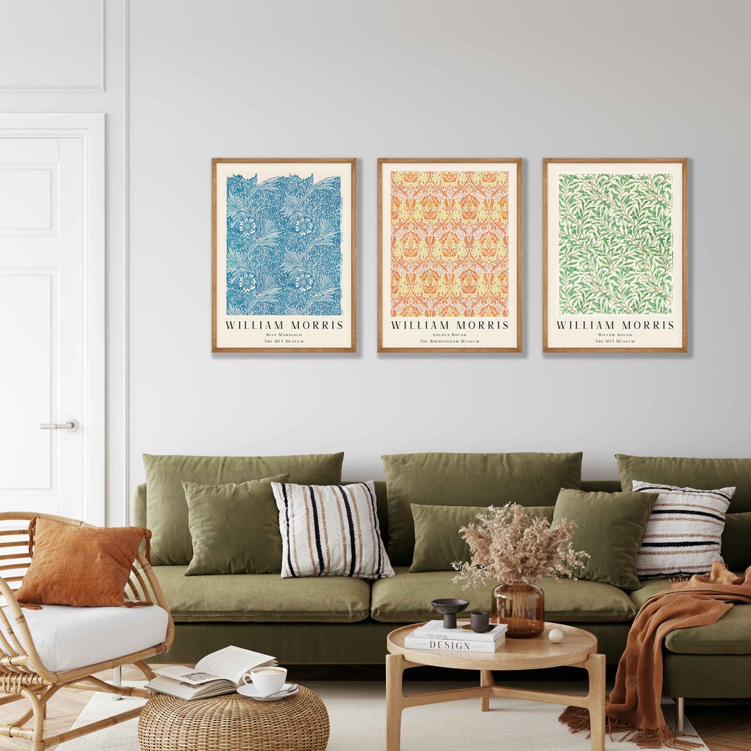 William Morris Print Set of 3 - Art Nouveau Floral Exhibition Posters ...