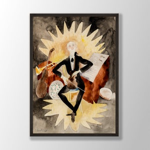Charles Demuth Print - Musician (1918), Watercolor Art Print, Abstract Wall Art, Abstract Print, Charles Demuth Poster, Demuth Wall Art