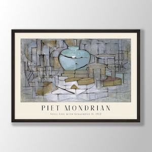 Piet Mondrian Art Print - Still Life with Gingerpot, Piet Mondrian Poster, Piet Mondrian Wall Art, Mondrian Exhibition Prints, Kitchen Art