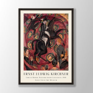 Ernst Ludwig Kirchner Art Print - Circus Rider, Expressionist Art, Kirchner Wall Art, Kirchner Exhibition, Museum Poster, Modern Home Art