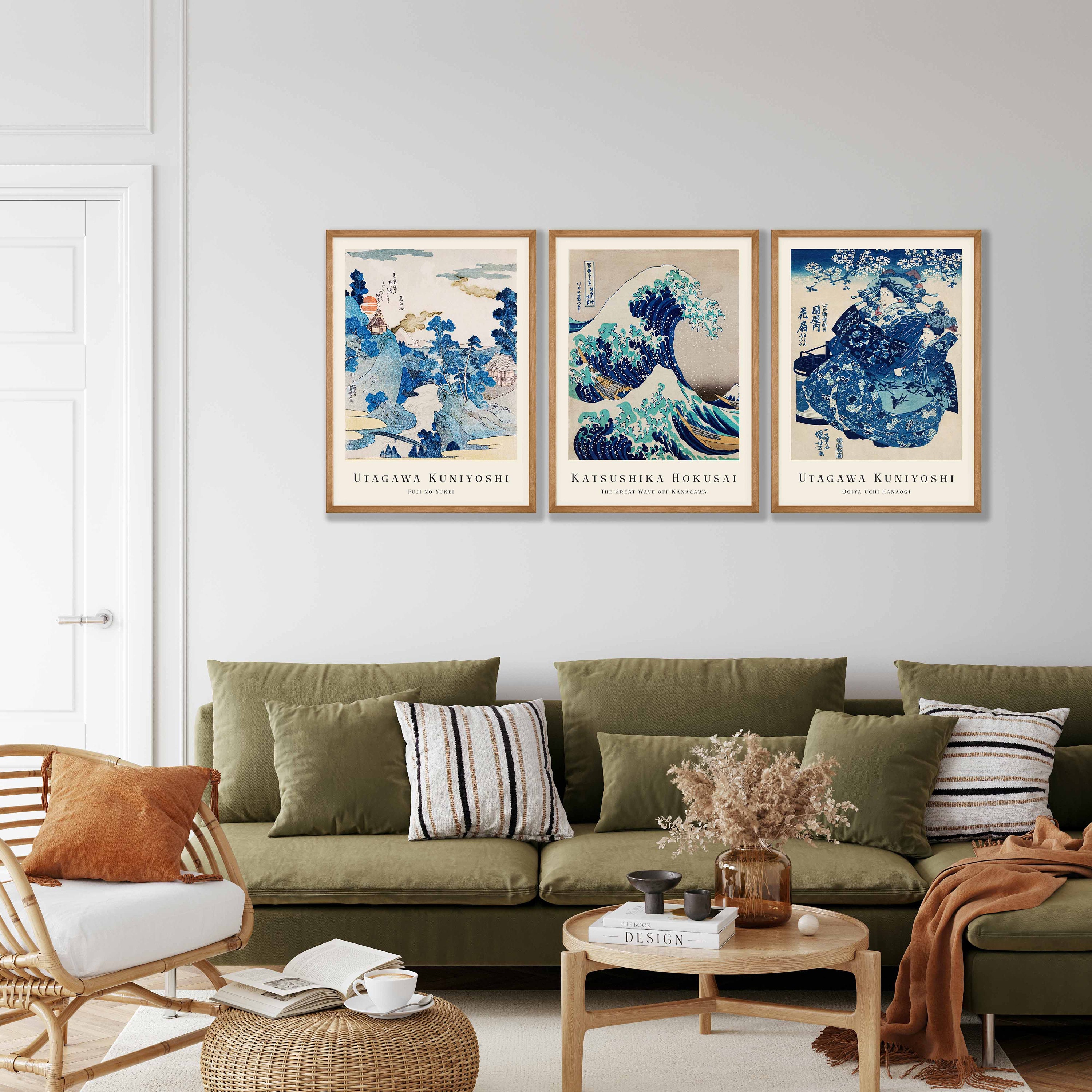 Japanese Prints Set of 3 - Woodblock Art, Japanese Wall Art