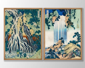 Japanese Prints Set of 2 - Woodblock Art, Japanese Wall Art Japanese Prints Set of 2 - Woodblock Art, Japanese Wall Art