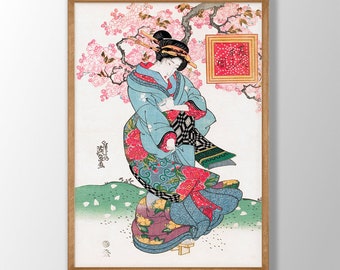 版画、英泉 渓斎英泉芸者版画 - ヴィンテージ日本の木版画 - Etsy 日本