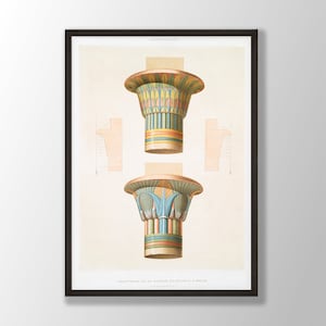 Egyptian Art Print by Émile Prisse d&#39;Avennes | Egyptian Wall Art, Egyptian Decor, Ancient Egypt Poster, Mythology Print, Egyptology Gift
