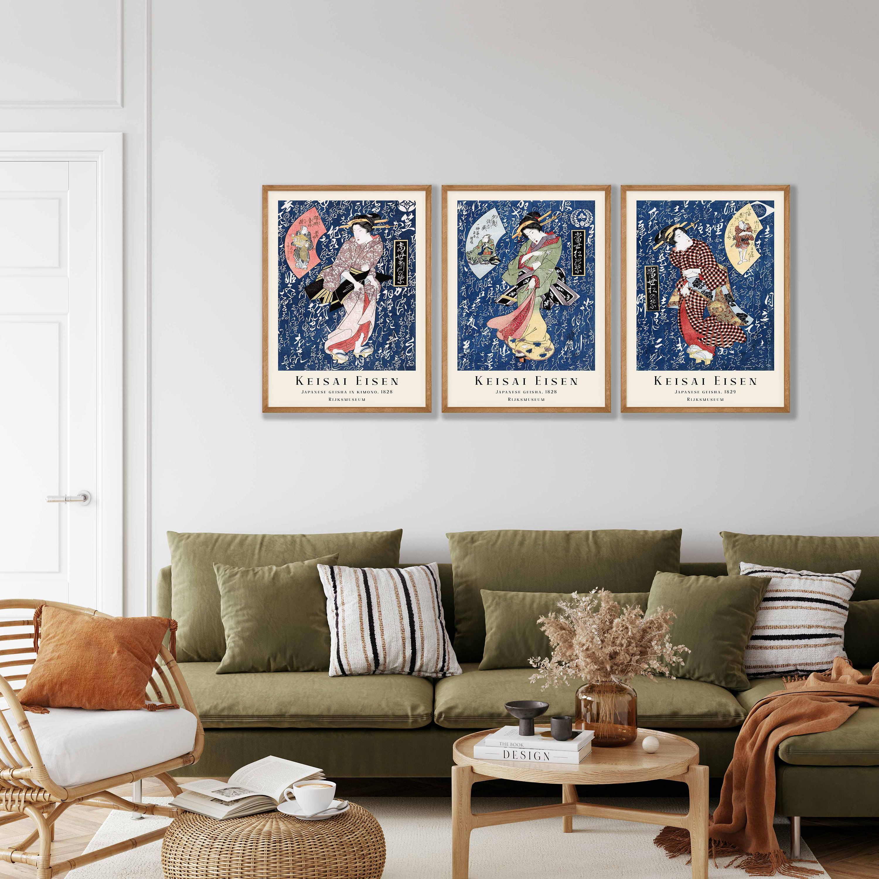 Japanese Geisha Prints Set: Vintage Woodblock Gallery Wall Art - Etsy