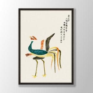 Japanese Crane Print- Crane Art Print, Japanese Bird Wall Art, Crane Wall Art, Japanese Woodblock Poster, Japanese Decor, Japanese Gift