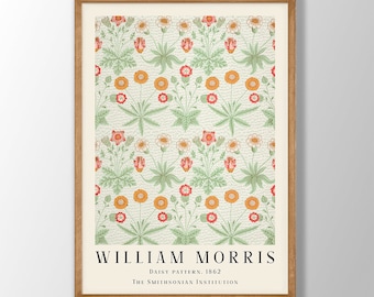 William Morris Art Print | William Morris Poster, Daisy Wall Art, Art Nouveau Print, Floral Wall Art, Kitchen Decor, Daisy Print