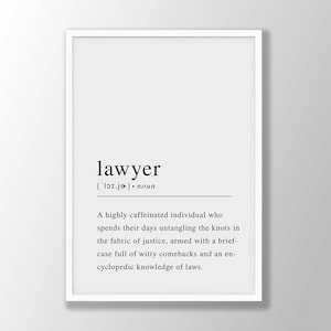 Funny Lawyer Definition Print - Lawyer Gift, Lawyer Poster, Definition Wall Art, Law Office Decor, Quote Print, Quote Wall Art, Minimalist
