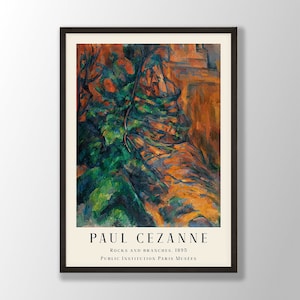 Paul Cezanne Art Print - Rocks and Branches 1895, Paul Cezanne Poster, Paul Cezanne Wall Art, Abstract Painting, Exhibition Art,Museum Print