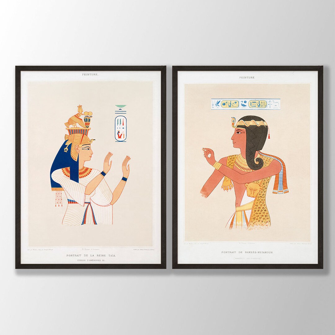 Egyptian Art Prints Set of 2 | Egyptian Goddess, Queen Nebto and Ramses ...